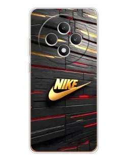 Чехол для OPPO Reno12 F с картинкой «Золотой Nike на металле»