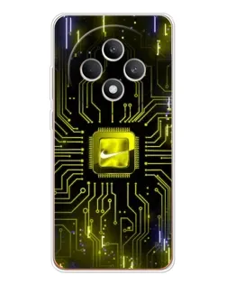 Чехол для OPPO Reno12 F с картинкой «Nike — золотая искра»