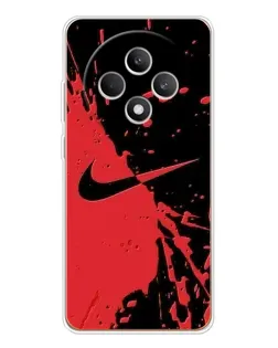 Чехол для OPPO Reno12 F с картинкой «Красные брызги Nike»