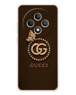 Чехол для OPPO Reno12 F с картинкой «Gucci — золотая бабочка»