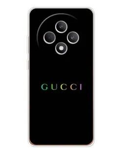 Чехол для OPPO Reno12 F с картинкой «Gucci — неоновый минимализм»