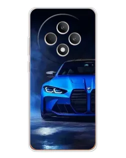 Чехол для OPPO Reno12 F с картинкой «Голубая BMW M4»