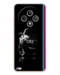 Чехол для OPPO Reno12 F с картинкой «Силуэт BMW в темноте»