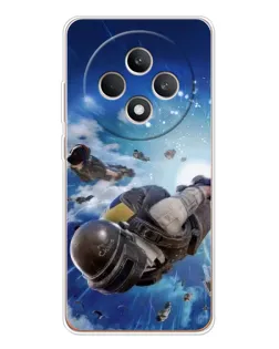 Чехол для OPPO Reno12 F с картинкой «Десант PUBG — прыжок»