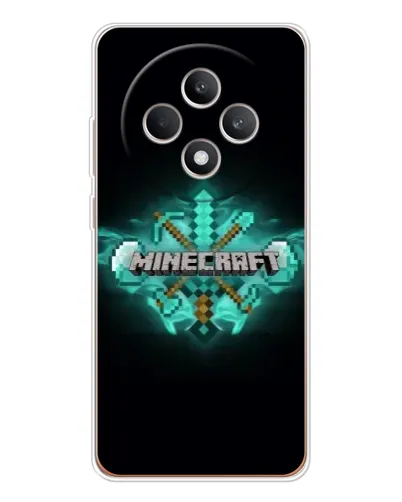 Чехол для OPPO Reno12 F с картинкой «Minecraft Diamond лого»