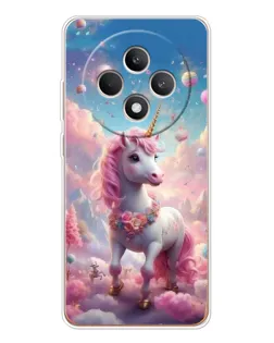 Чехол для OPPO Reno12 F с картинкой «Единорог среди облаков»