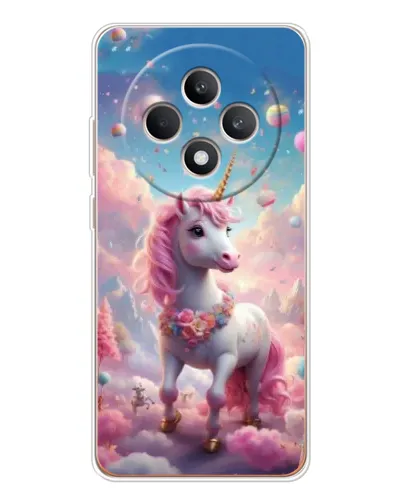 Чехол для OPPO Reno12 F с картинкой «Единорог среди облаков»