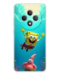 Чехол для OPPO Reno12 F с картинкой «Спанч Боб под водой»