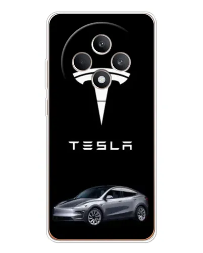Чехол для OPPO Reno12 F с картинкой «Tesla Model Y»