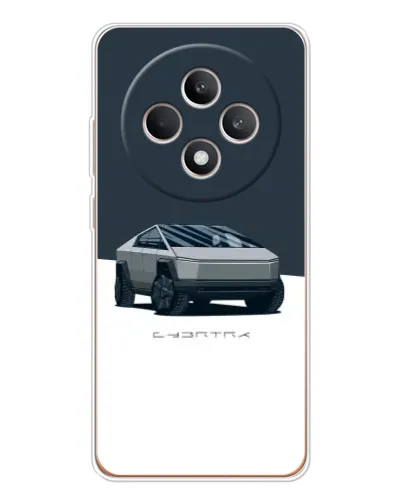 Чехол для OPPO Reno12 F с картинкой «Серебристый Cybertruck Tesla»