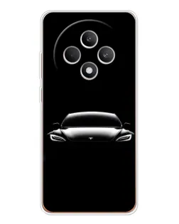 Чехол для OPPO Reno12 F с картинкой «Фары Tesla Night»