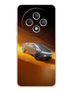 Чехол для OPPO Reno12 F с картинкой «Cybertruck в пустыне»