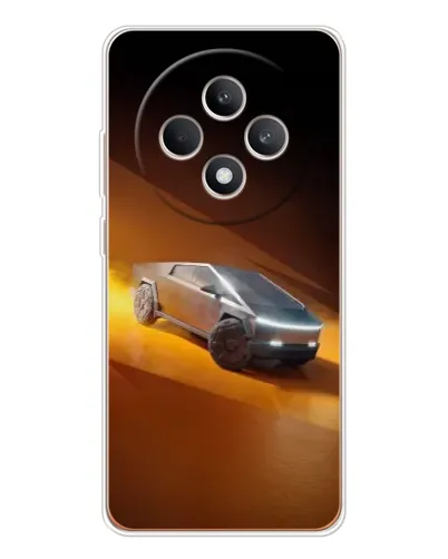 Чехол для OPPO Reno12 F с картинкой «Cybertruck в пустыне»