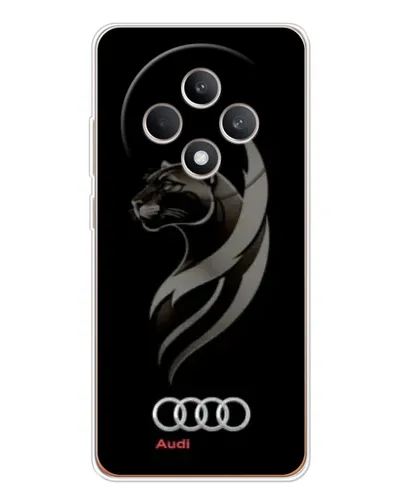 Чехол для OPPO Reno12 F с картинкой «Графика — пантера и Audi»