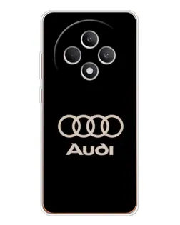 Чехол для OPPO Reno12 F с картинкой «Audi — золотой логотип»