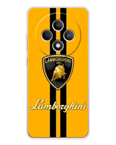 Чехол для OPPO Reno12 F с картинкой «Lamborghini Stripe желтый»