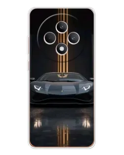 Чехол для OPPO Reno12 F с картинкой «Lamborghini золотые линии»