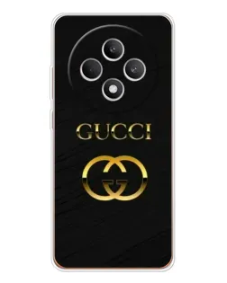 Чехол для OPPO Reno12 FS с картинкой «Золотой логотип Gucci»
