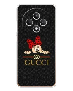 Чехол для OPPO Reno12 FS с картинкой «Минни Маус Gucci — черный»