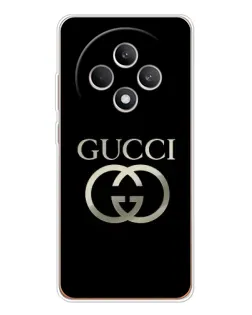 Чохол для OPPO Reno12 FS з картинкою «Gucci — золото на чорному»