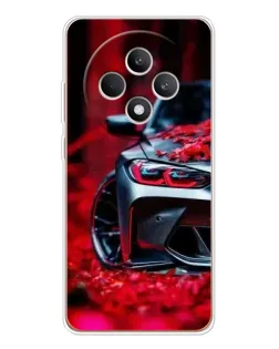 Чехол для OPPO Reno12 FS с картинкой «Спортивная BMW и цветы»