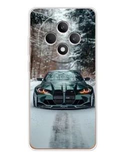 Чехол для OPPO Reno12 FS с картинкой «BMW в зимнем лесу»
