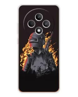 Чехол для OPPO Reno12 FS с картинкой «PUBG — огненный силуэт»