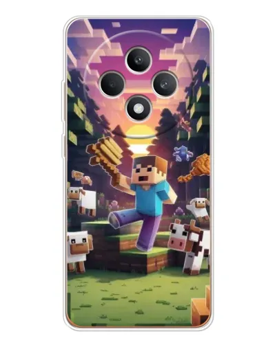 Чехол для OPPO Reno12 FS с картинкой «Стив на ферме»
