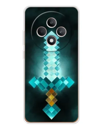 Чехол для OPPO Reno12 FS с картинкой «Алмазный меч неон»