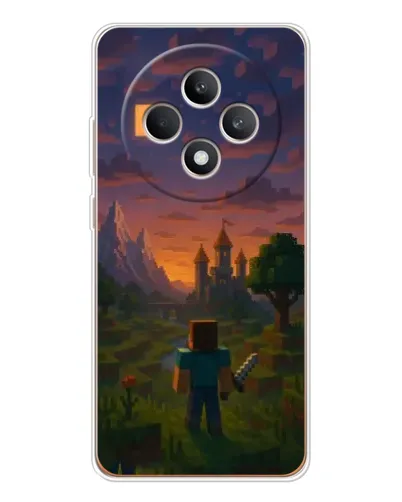 Чехол для OPPO Reno12 FS с картинкой «Стив у башни»