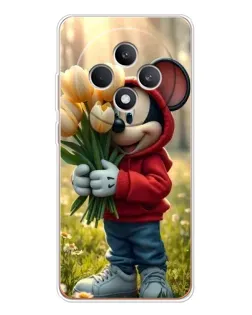 Чехол для OPPO Reno12 FS с картинкой «Микки с тюльпанами»