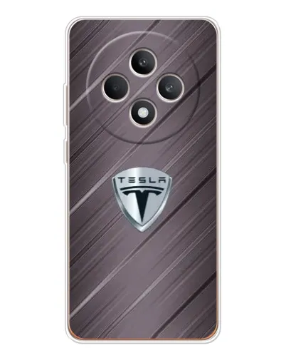Чехол для OPPO Reno12 FS с картинкой «Металлическая текстура Tesla»