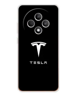 Чехол для OPPO Reno12 FS с картинкой «Tesla White Logo»