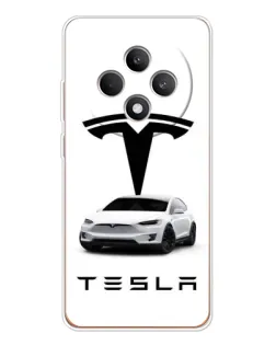 Чехол для OPPO Reno12 FS с картинкой «Tesla White Style»