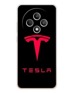 Чехол для OPPO Reno12 FS с картинкой «Tesla Red Logo»