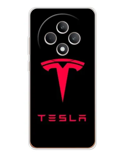 Чехол для OPPO Reno12 FS с картинкой «Tesla Red Logo»