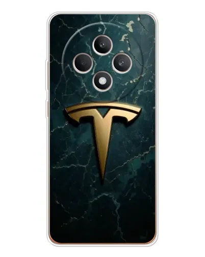 Чехол для OPPO Reno12 FS с картинкой «Мраморная Tesla Gold»