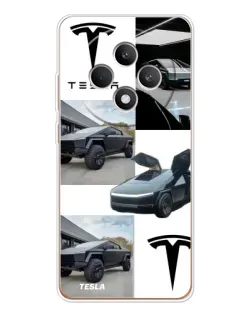 Чехол для OPPO Reno12 FS с картинкой «Коллаж Cybertruck Tesla»