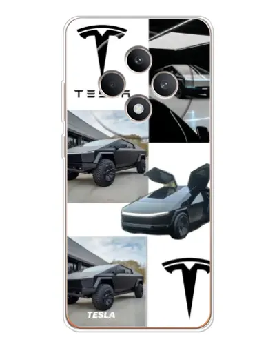 Чехол для OPPO Reno12 FS с картинкой «Коллаж Cybertruck Tesla»