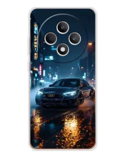 Чехол для OPPO Reno12 FS с картинкой «Ночной город и Audi»