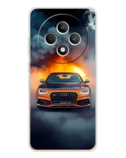 Чехол для OPPO Reno12 FS с картинкой «Audi в огненном дыму»