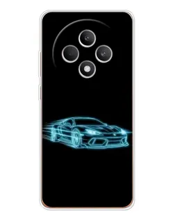 Чехол для OPPO Reno12 FS с картинкой «Неоновый контур Lamborghini»