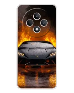 Чехол для OPPO Reno12 FS с картинкой «Lamborghini в огне»