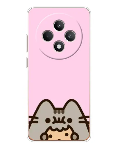 Чехол для OPPO Reno12 FS с картинкой «Pusheen и печенье»