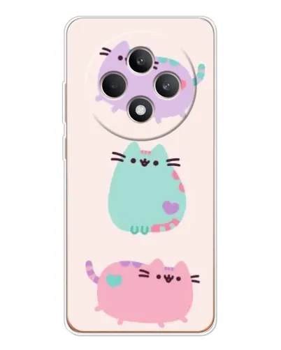 Чехол для OPPO Reno12 FS с картинкой «Pusheen трио»