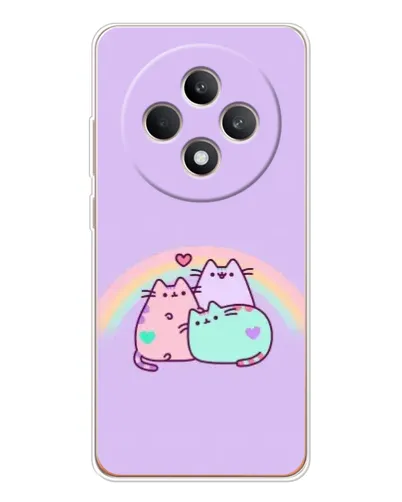 Чехол для OPPO Reno12 FS с картинкой «Радужные Пушины»