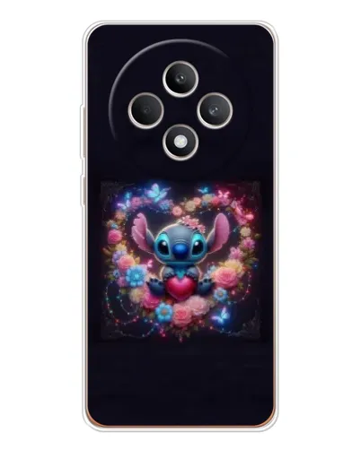 Чехол для OPPO Reno12 FS с картинкой «Stitch в цветах» Чехол для OPPO Reno12 FS с картинкой «Stitch в цветах»