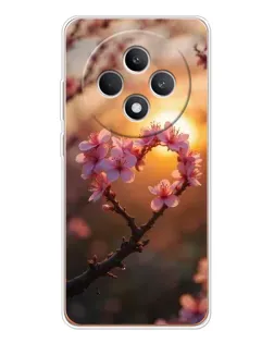 Чохол для OPPO Reno12 FS з картинкою «Рожевий цвіт сердечко на тлі заходу» Чохол для OPPO Reno12 FS з картинкою «Рожевий цвіт сердечко на тлі заходу»