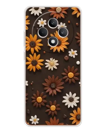 Чехол для OPPO Reno12 FS с картинкой «Узор из маленьких подсолнухов»