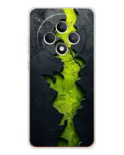 Чехол для OPPO Reno12 FS с картинкой «Салатовый разлом скалы»